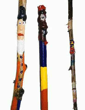 folk art walking sticks